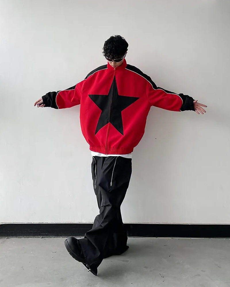Star Jacket Y2K red