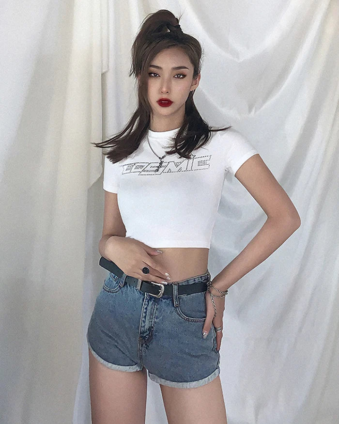 Cosmic Crop Top white