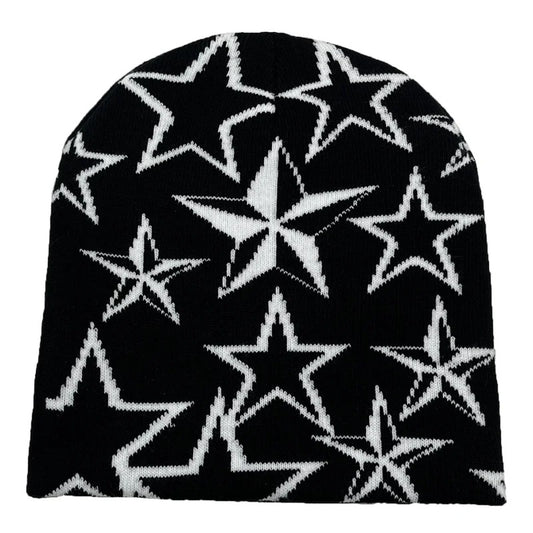 Y2K Star Beanie black