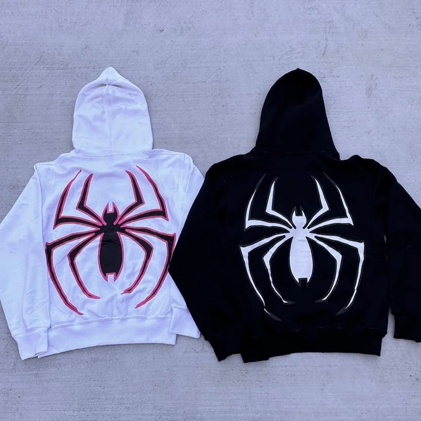 Y2K Spider Print Hoodies 