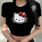 Hello Kitty Crop Top Y2K black