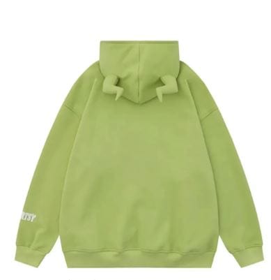 Y2K Devil Horn Hoodie green