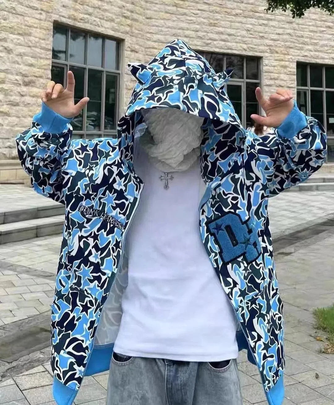 Y2K Full Zip Camo Hoodie