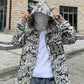 Y2K Full ZIp Camo Hoodie gray