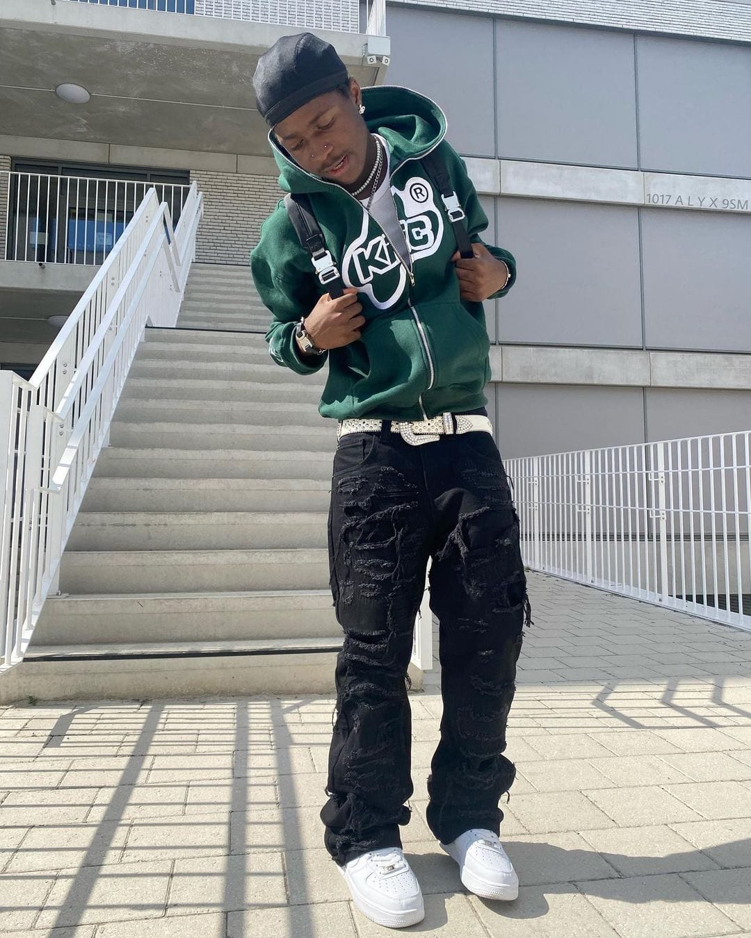 Y2K Full Zip Hoodie green