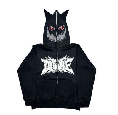 Y2K Rhinestone Skeleton Hoodies black