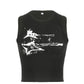 Y2K The Guitar Print Crop Top